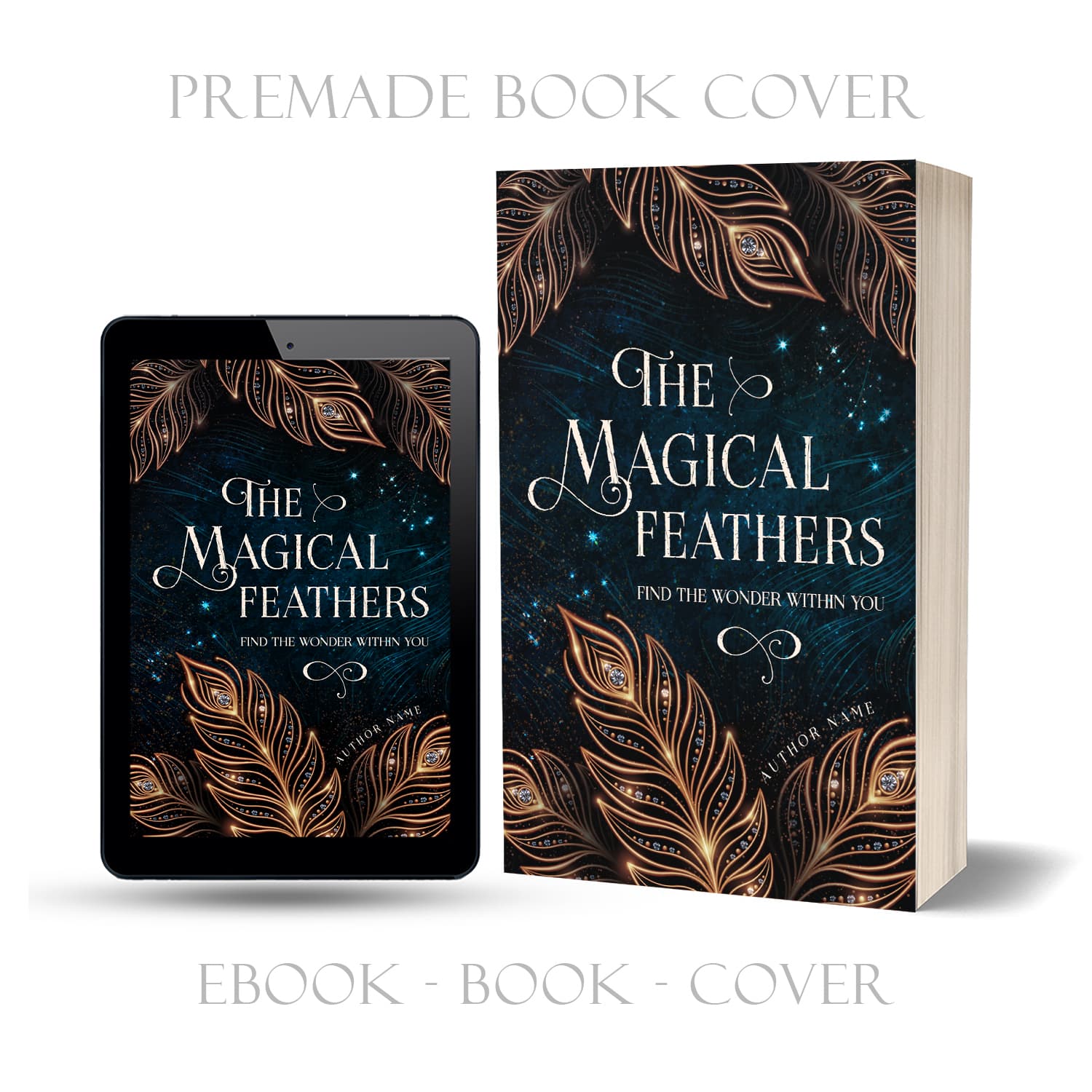 Premade Fantasy, Paranormal, Romance Book Cover: The Magical Feathers | Epic Fantasy - Image 2