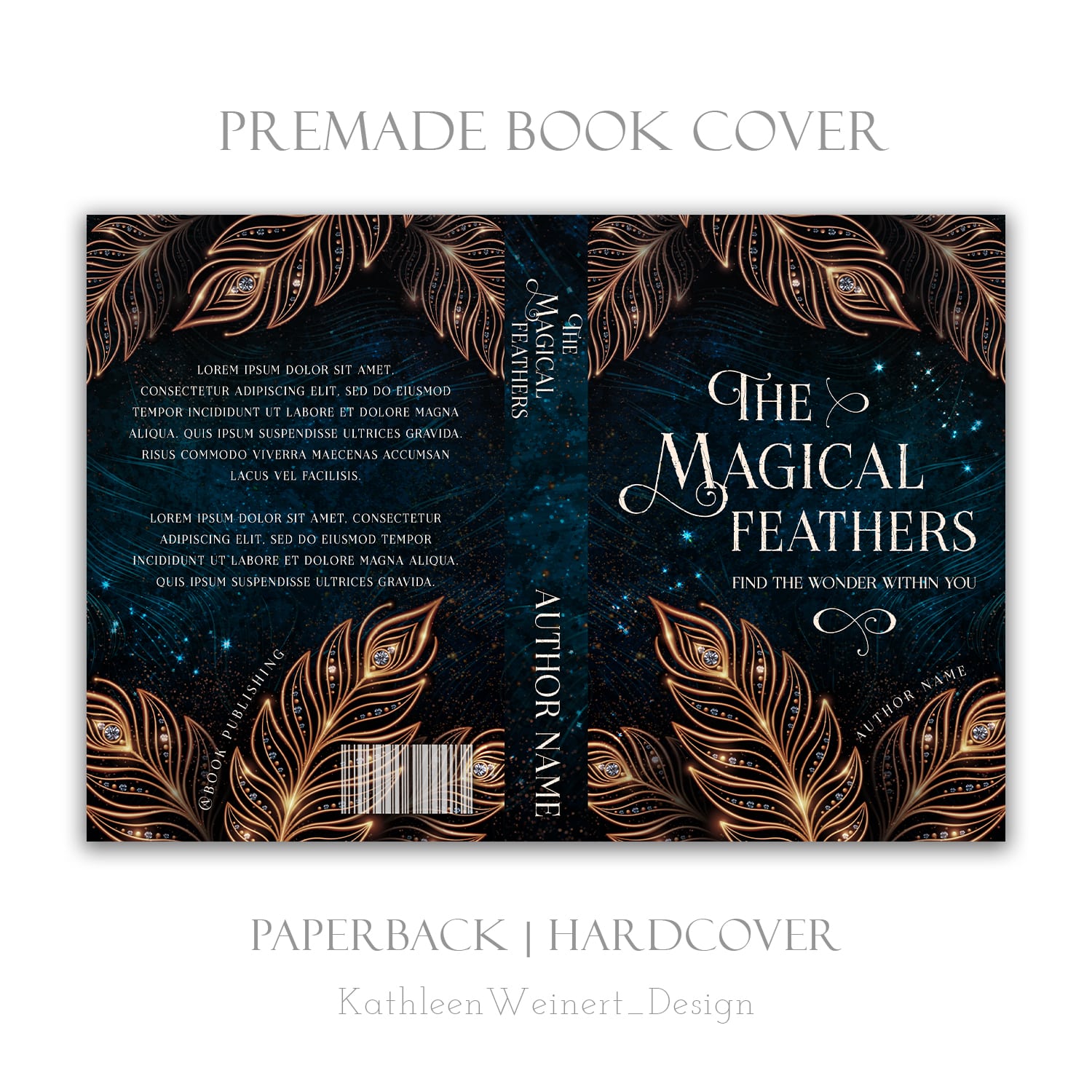 Premade Fantasy, Paranormal, Romance Book Cover: The Magical Feathers | Epic Fantasy - Image 3